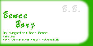 bence borz business card